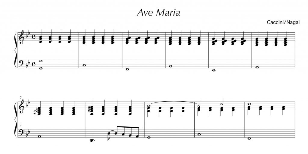 アヴェ マリア 楽譜 カッチーニ 「カッチーニのアヴェ・マリア」の楽譜／ジュリオ・カッチーニ／ピアノソロ譜